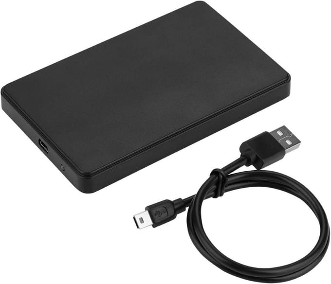 Externe HDD Behuizing - Opslag Box - Data Back-up - Schroefloze Installatie - 25 inch - Zwart
