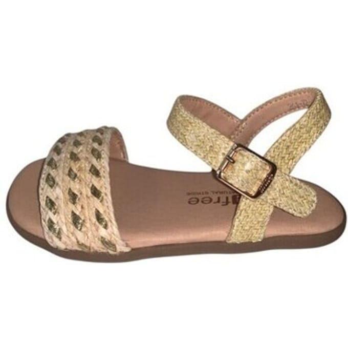 Platte sandalen MTNG 49349 RAFFIA BRAID Champán