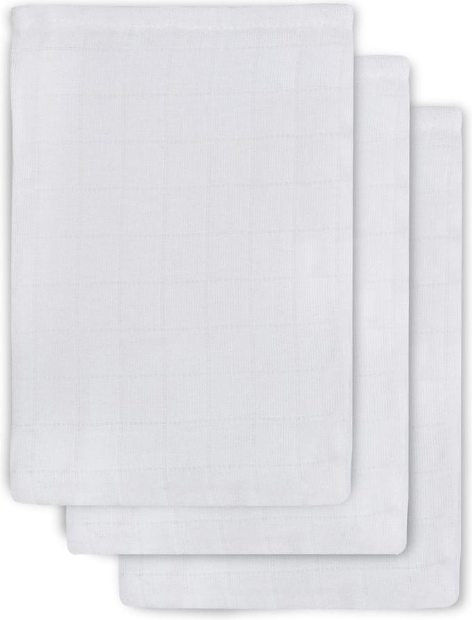 Jollein Washandje Hydrofiel Wit (3pack)