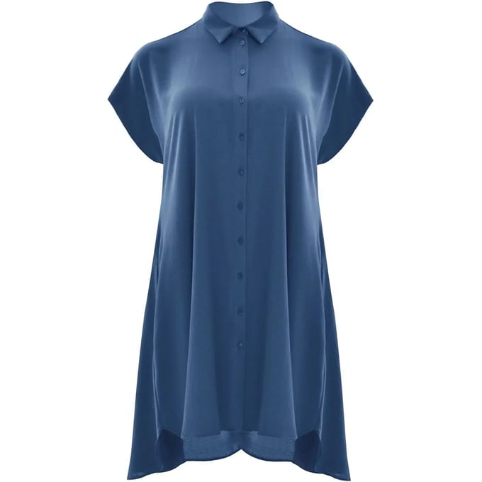 Midi Chemise Jurk in Crêpe Dames Mat Fashion