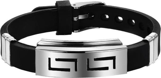 Fako Bijoux® - Armband - RVS Siliconen - Siliconen - Blokken