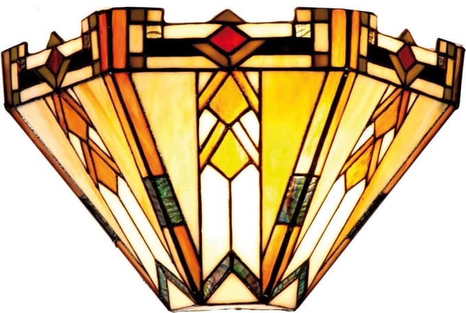 Lumilamp Wandlamp Tiffany 31x13x20 cm Beige Bruin Glas