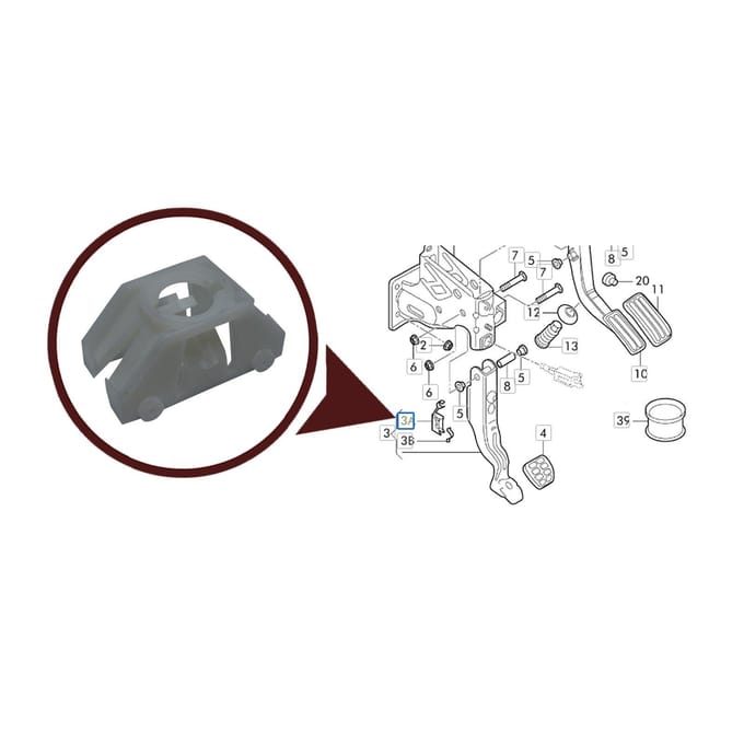 Bross Auto Parts BSP757 Rempedaal Montagebeugel 1K0721169, 1J0721169A909 voor VW Skoda Seat Gemaakt in Turkije