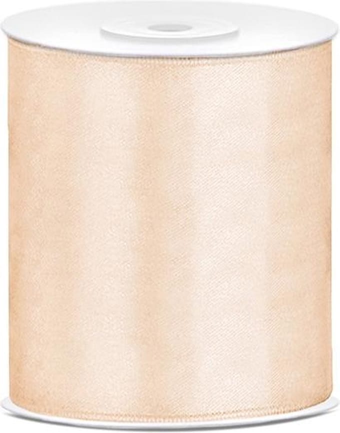 Satijnen lint, creme, 100mm/25m