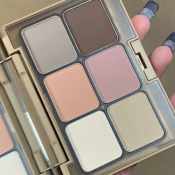 6 kleuren oogschaduwoogschaduw contourpoeder grijs roze oogschaduw oogmake-up cosmetisch gray