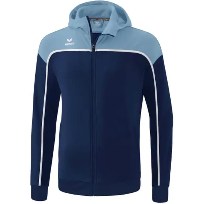 Erima Change Trainingsjack Met Capuchon Kinderen - Wit / Faded Denim / New Navy | Maat: 152