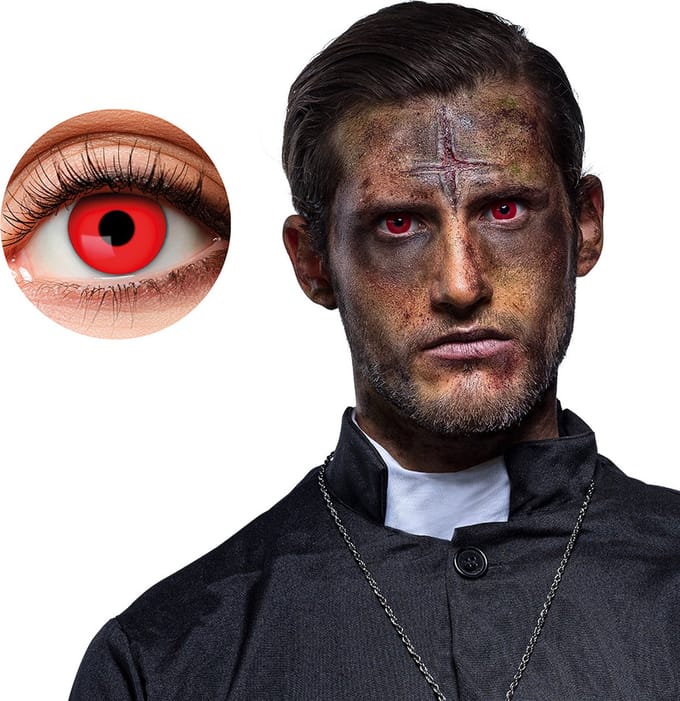 Boland - Paar weeklenzen Devil priest - Volwassenen - Halloween en Horror - Halloween contactlenzen - Horror