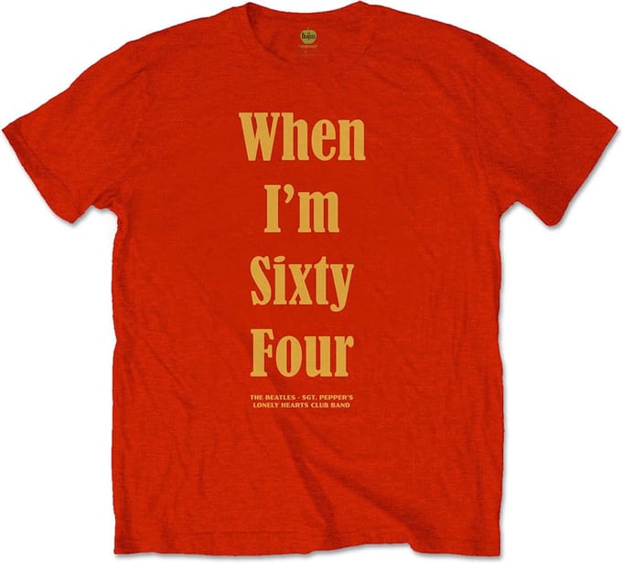 The Beatles - When I'm Sixty Four Heren T-shirt - S - Rood