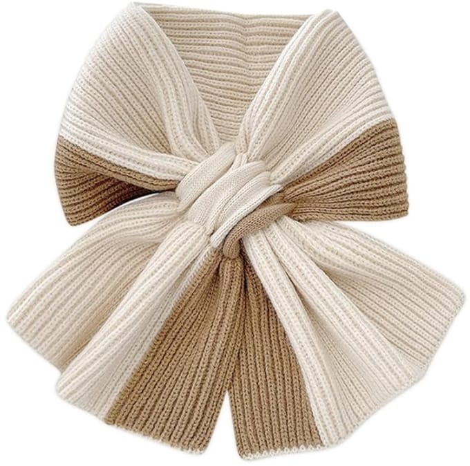 Sjtoer Luxe Ribgebreide -Dames Sjaal – Khaki & Crème – Stijlvol & Warm