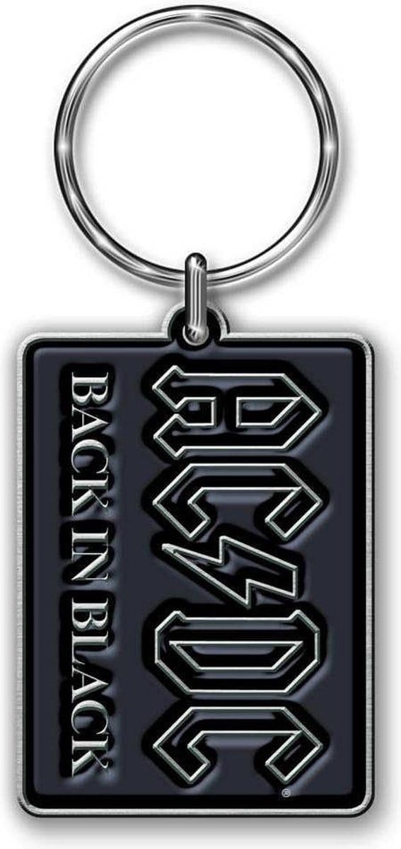 AC/DC - Back In Black Sleutelhanger - Zwart