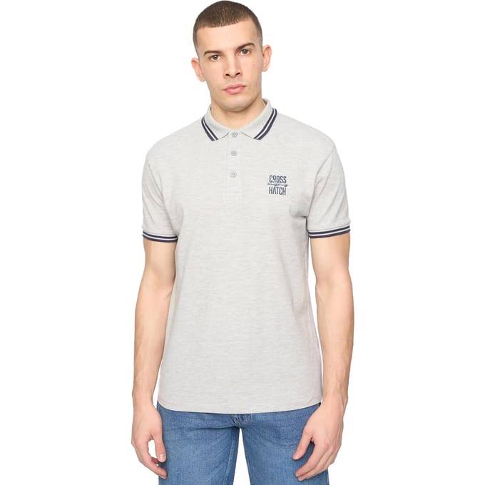 Crosshatch Heren Changra Poloshirt (Grijs Gemêleerd)