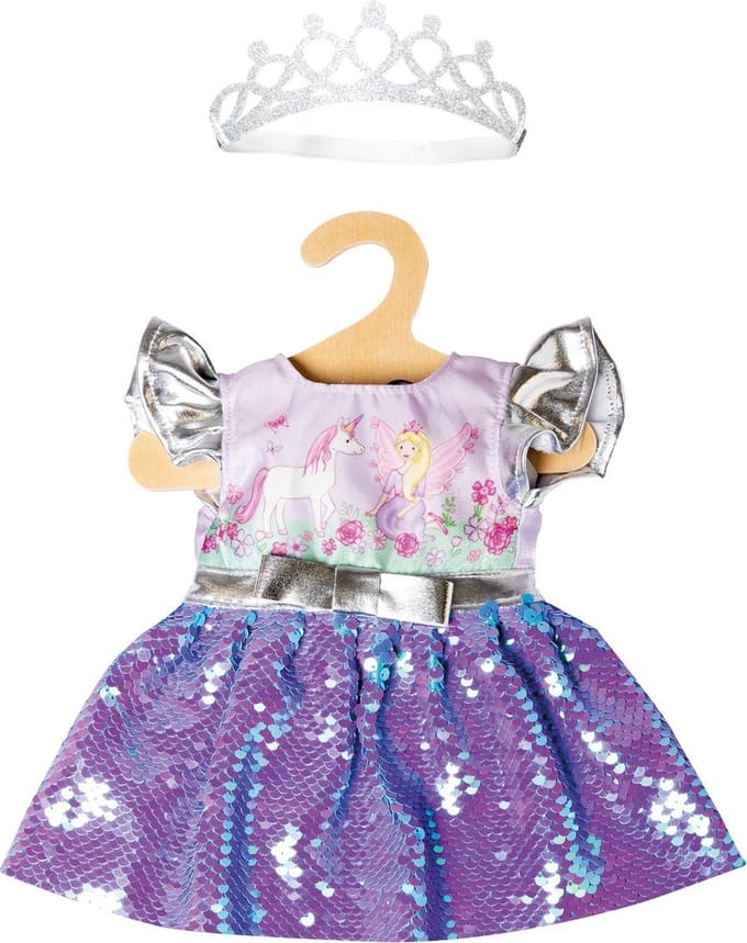 Heless Doll dress Fairy and Unicorn with Sequins and Crown 35-45 cm