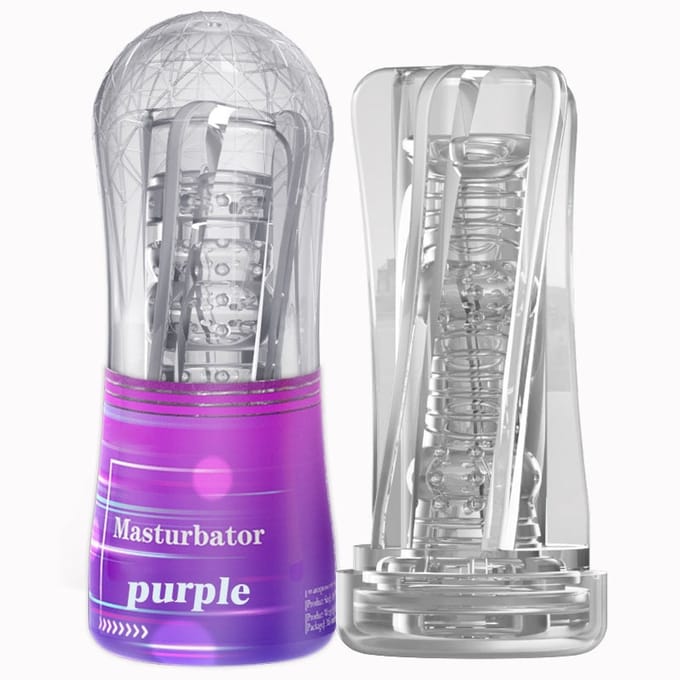 Cup Masturbator - Paars/Transparant