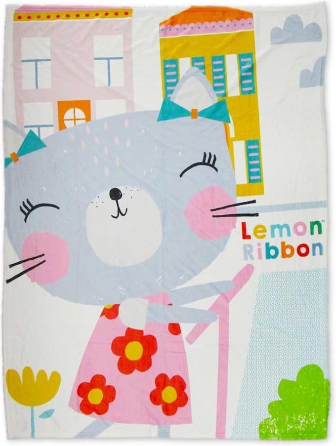 Lemon Ribbon Fleecedeken Manta Junior 100 X 135 Cm Polyester Roze