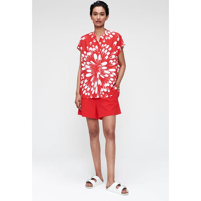 TRVL DRSS Printed Relaxed Top Fiery Red Maat: S | Blouses Outlet | Dames | Rood