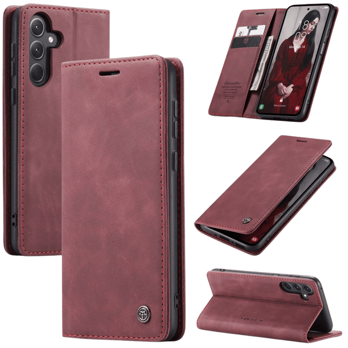 Caseme Samsung Galaxy A56 Business Bookcase Hoesje Rood
