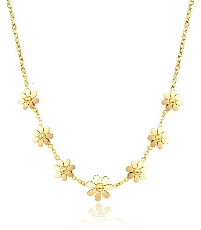 Montebello Ketting Arzou G - 316L Staal - Bloem - 40 + 5 cm