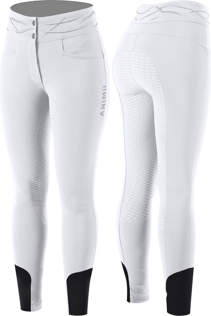 Animo Nacess Full Grip Dames Rijbroek XL Wit