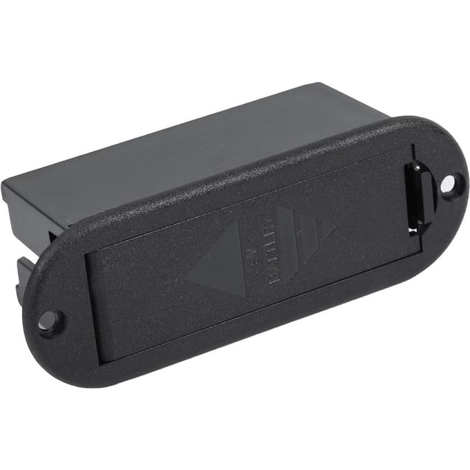 PU Leer Elektrische Gitaar Bas Pickup 9V Batterijdeksel Houder Case Tas Organizer Doos (#02) gray
