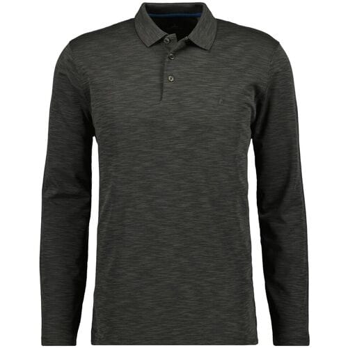 Ragman Polo Soft Knit Flame Design Long Sleeve Leisteen / male