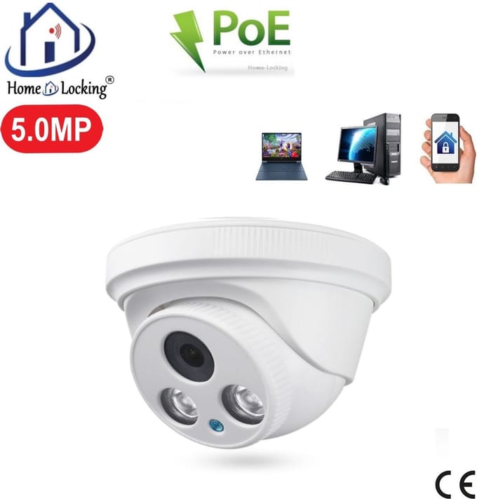 Home-Locking POE IP-camera dome met bewegingsdetectie 5.0MP.C-1245
