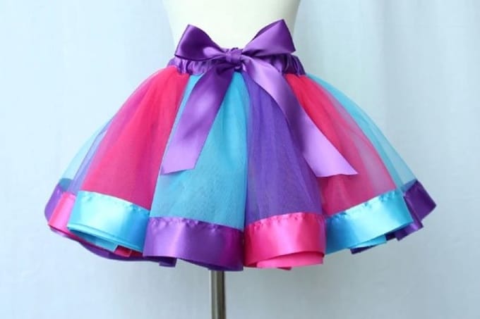 Go Go Gadget - Tutu - Rok - Inclusief Haarstrik - Regenboogkleuren - Maat S