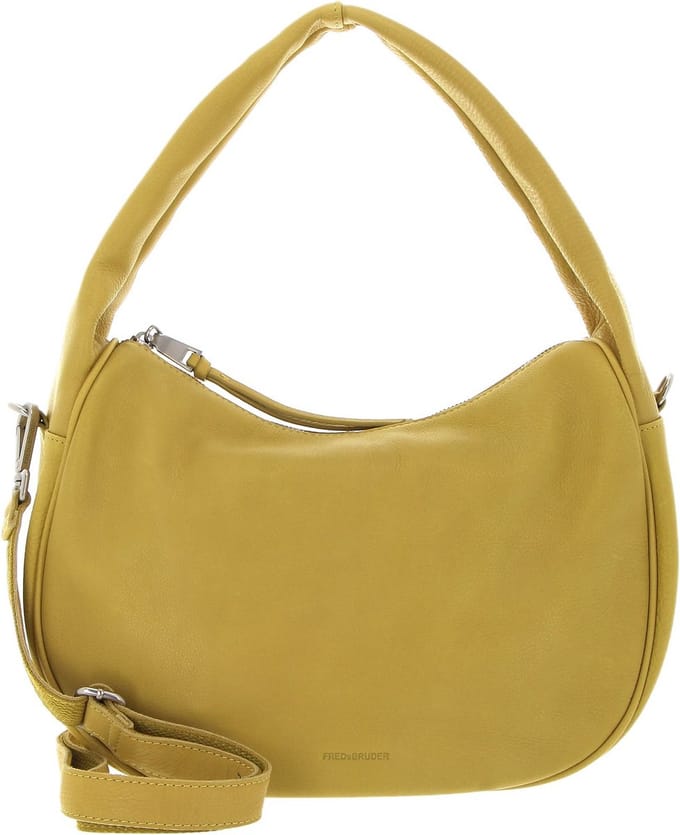 FREDsBRUDER Leren Schoudertas Bobonia Hobo Bag Capri Yellow Mosterdgeel