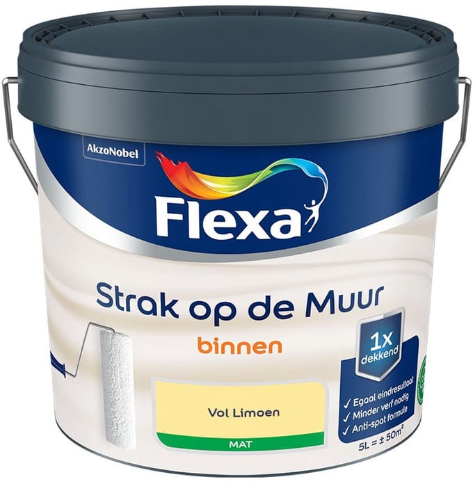 Flexa - Strak Op De Muur Binnen Mat - Vol Limoen - Mengverf - 5 L