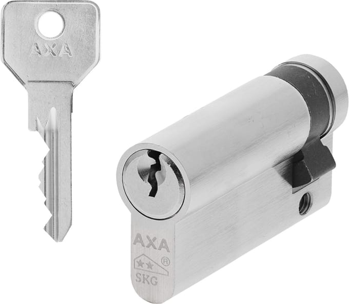 AXA Enkele Veiligheidscilinder - Security - Cilinderslot - incl. 3 sleutels - SKG2 - Vernikkeld - 45/10 mm