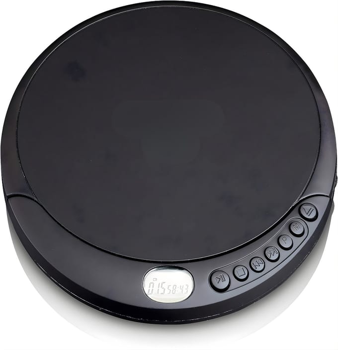 QORA® CD Speler - Draagbare CD Speler - Portable CD Speler - Zwart - 14cm x 15cm x 3cm