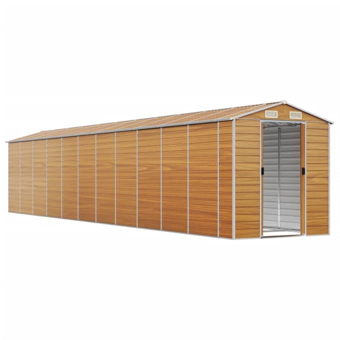 vidaXL - Tuinschuur - 191x980x198 - cm - gegalvaniseerd - staal - lichtbruin