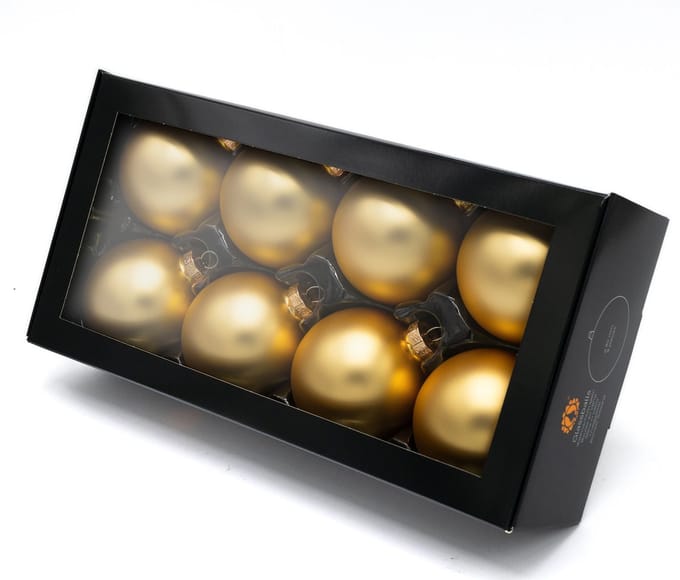 Muntel® Kerstballen Glas - 8 Stuks - Glas - Mat - Goud