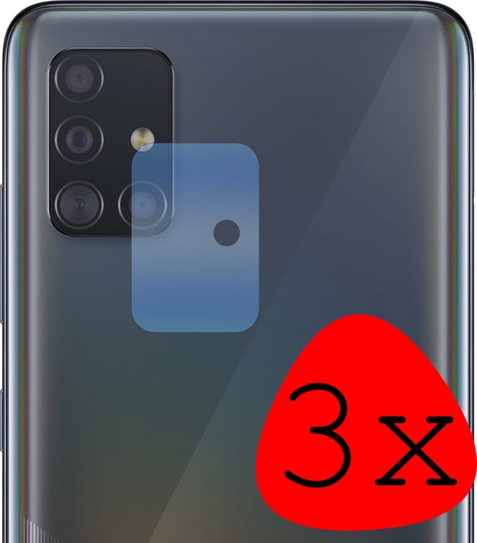 Camera Lens Protector - 3 Stuks Geschikt voor Samsung Galaxy A71 - Camera Screenprotector Beschermglas - Gehard Glas - Tempered Glass - Screen Protector