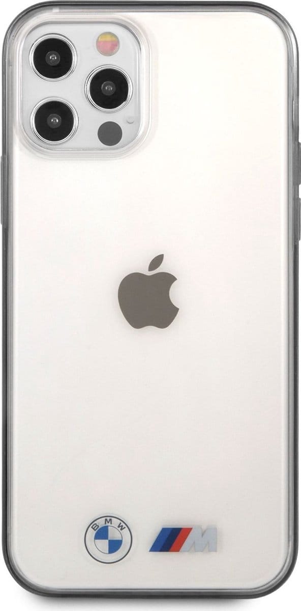 BMW M-Line Metallic Black Edges Back Cover - Geschikt voor Apple iPhone 12 Pro Max (6.7") - Transparant