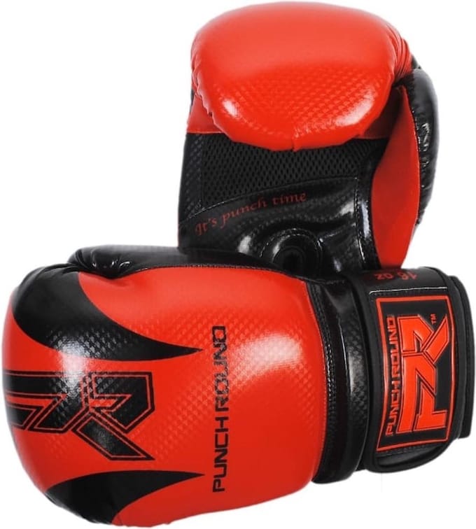 Punch Round Bokshandschoenen SLAM SDX Rood Zwart - 12 OZ