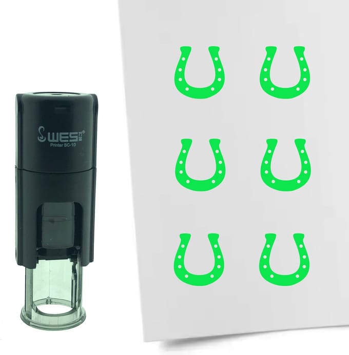 CombiCraft Stempel Hoefijzer 10mm rond - groene inkt