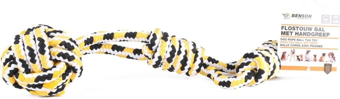 Benson Flostouw bal met handgreep - Katoen - 28 cm - Voor honden