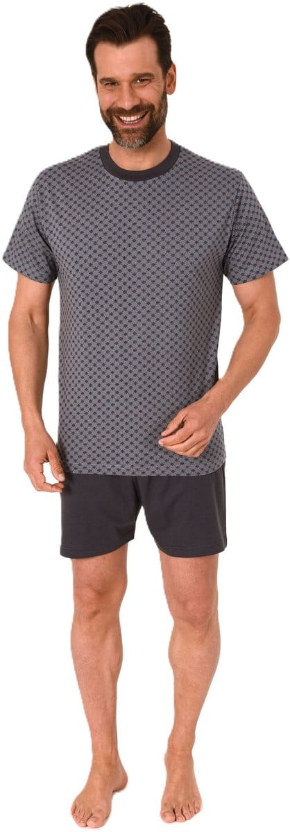 Herenpyjama Shortyy met korte mouwen in elegante minimalistische print Optiek