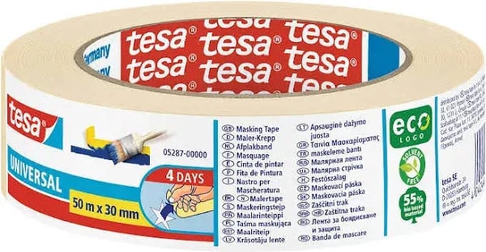 Afplaktape tesa® Economy 30mmx50m geel | 10 stuks