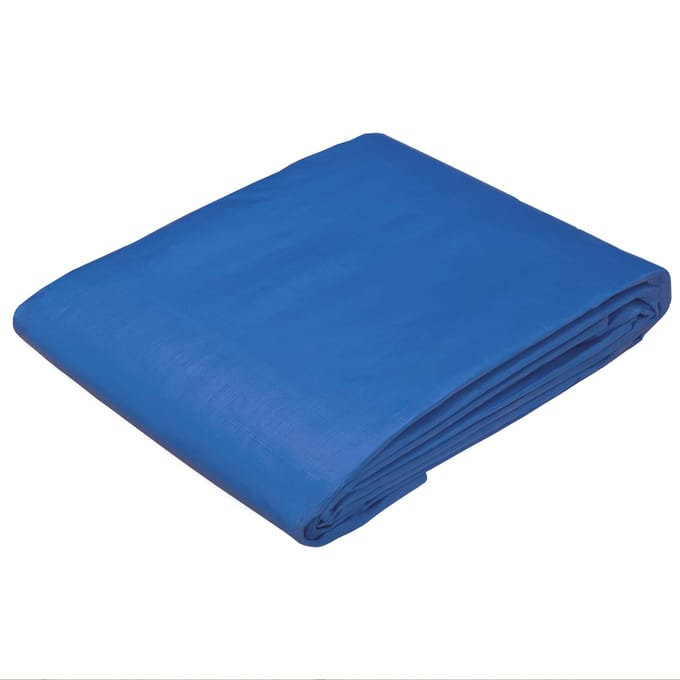 vidaXL - Zeil - met - Oogjes - Blauw - 4 - x - 6 - m - 260 - gsm - PE