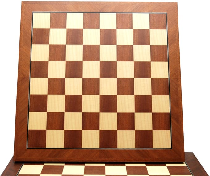 Schaakbord Mahonie/Ahorn diag.V.50mm.48cm