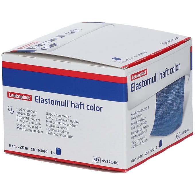 Elastomull Haft Blauw 45371-00 6cm x 20m 1 Gaasverband