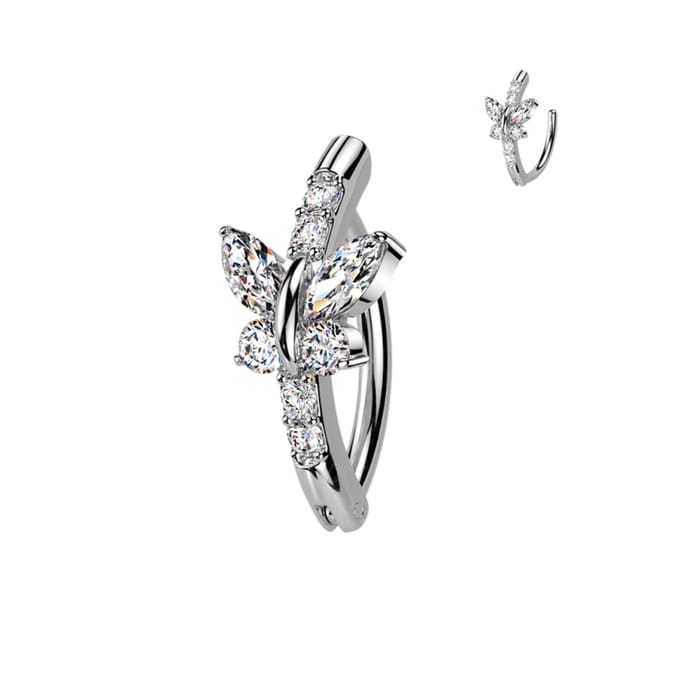 Piercing clicker front vlinder - zilver - LMPiercings
