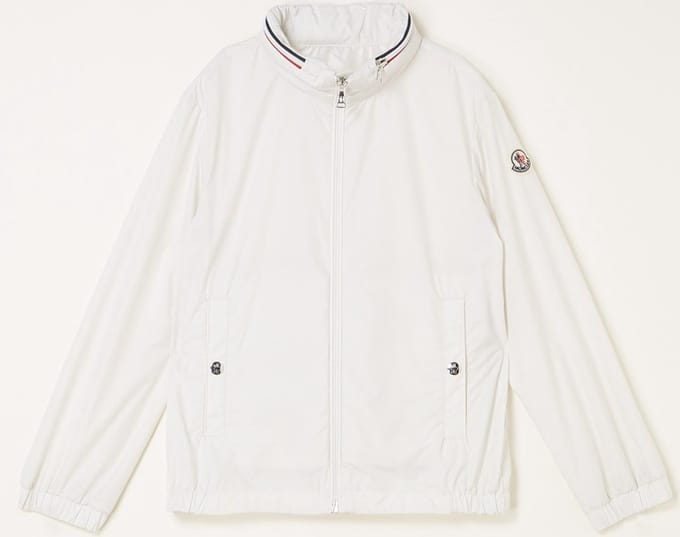 Moncler Farlak jack met logo en opbergbare capuchon - wit - maat 152
