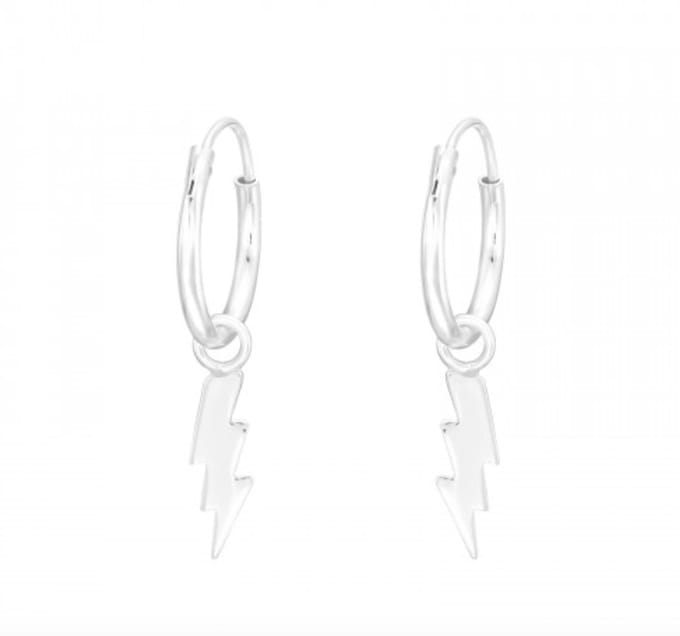 WeLoveSilver - oorbellen - 925 zilver - bliksemschicht hanger