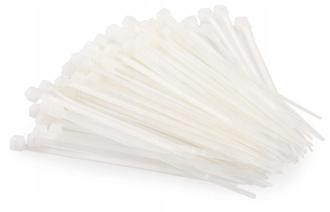 100x Witte Nylon Kabelbinders 2,5x120mm - UV-bestendig