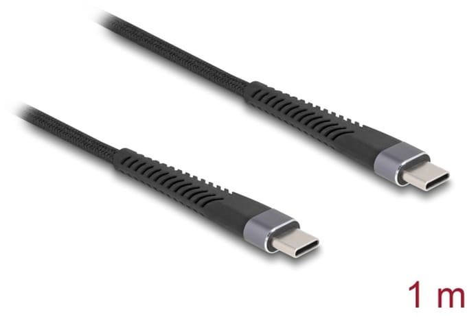 Delock USB 2.0 Cable USB Type-C™ male to male with extended bend protection 60 W 1 m