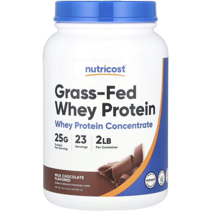 Nutricost, Protéine de Whey Nourrie à l'Herbe, Chocolat au Lait, 2 lb (907 g)