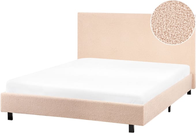 ALBI - Tweepersoonsbed - Beige - 120 x 200 cm - Bouclé