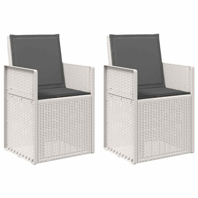 vidaXL - Tuinstoelen - 2 - st - Wit - en - antracietkleurig - PP